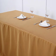 6 ft Fitted Polyester Tablecloth 72" x 30" x 30" - Gold TAB_FIT6_GOLD