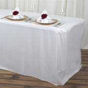 6 ft Fitted Polyester Tablecloth 72" x 30" x 30" - Ivory TAB_FIT6_IVR