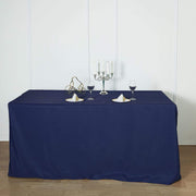 6 ft Fitted Polyester Tablecloth 72" x 30" x 30" - Navy Blue TAB_FIT6_NAVY