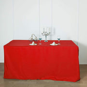 6 ft Fitted Polyester Tablecloth 72" x 30" x 30" - Red TAB_FIT6_RED