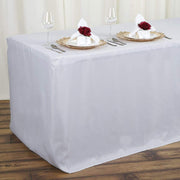 6 ft Fitted Polyester Tablecloth 72" x 30" x 30" - Silver Light Gray TAB_FIT6_SILV