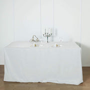 6 ft Fitted Polyester Tablecloth 72" x 30" x 30" - White TAB_FIT6_WHT