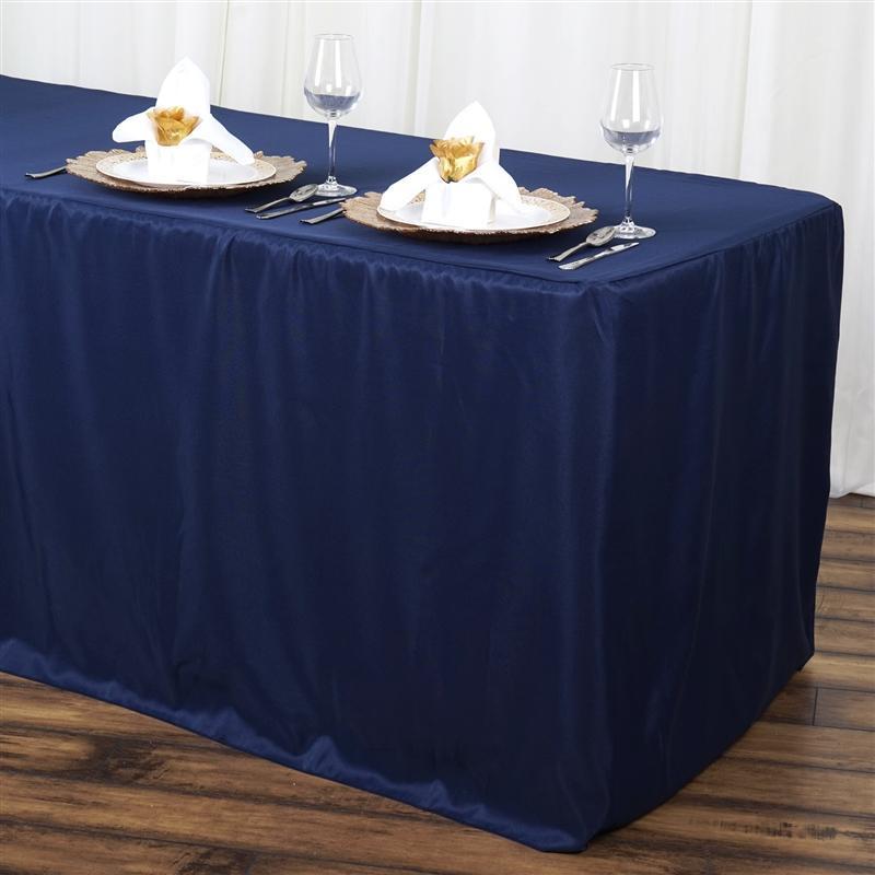 6 ft Fitted Polyester Tablecloth 72" x 30" x 30"