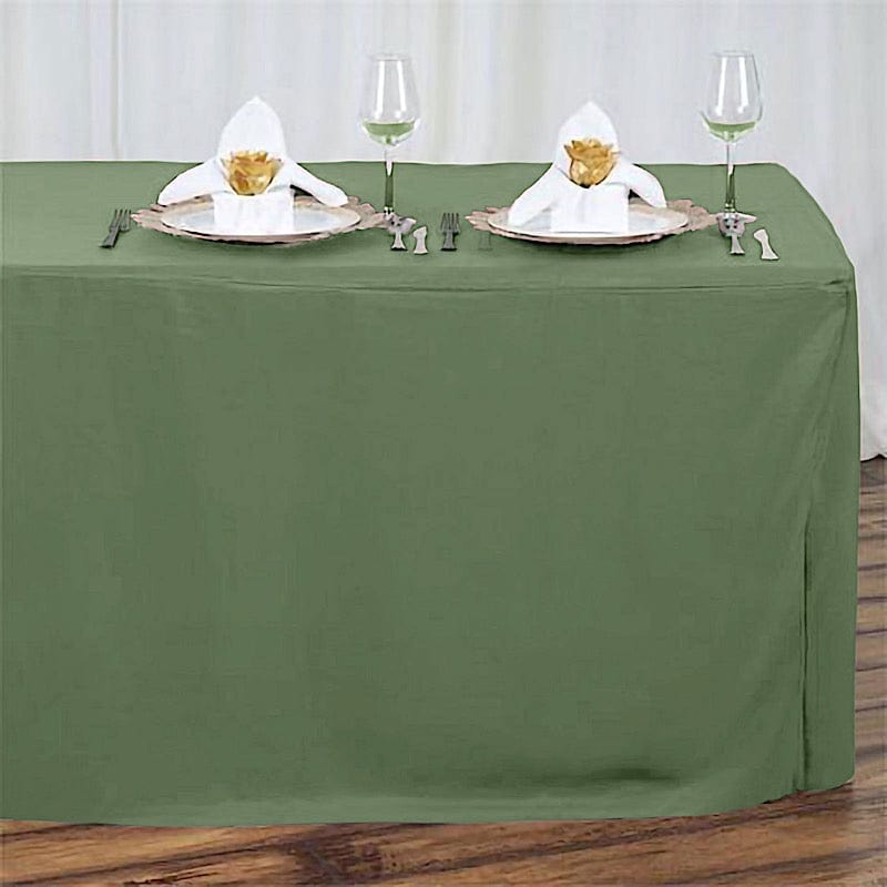 6 ft Fitted Polyester Tablecloth 72" x 30" x 30"