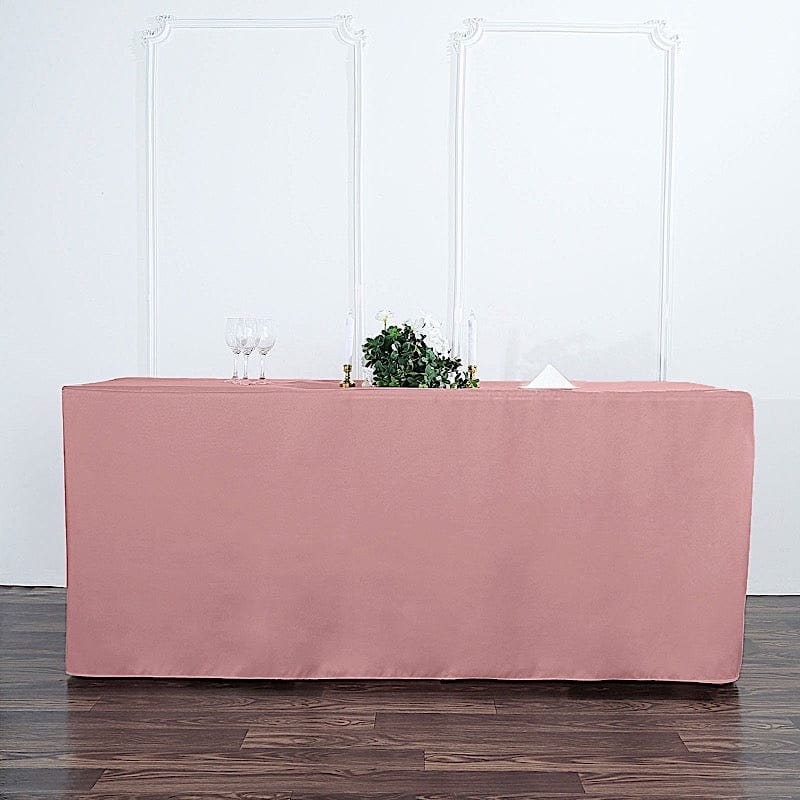 6 ft Fitted Polyester Tablecloth 72" x 30" x 30"
