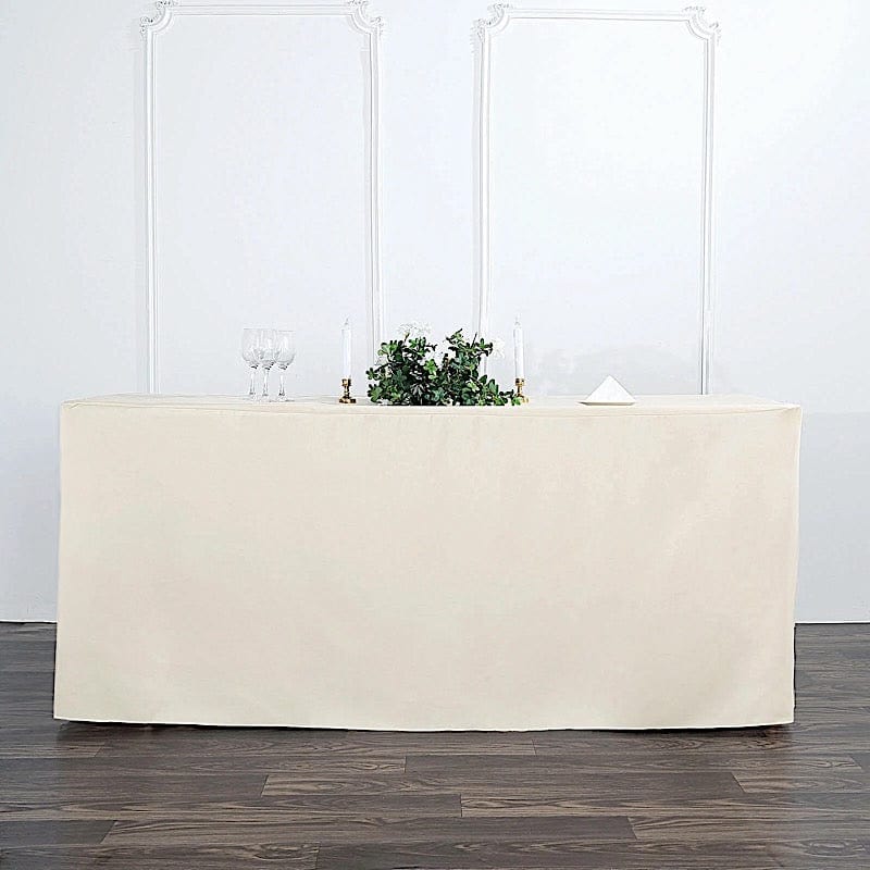 6 ft Fitted Polyester Tablecloth 72" x 30" x 30"