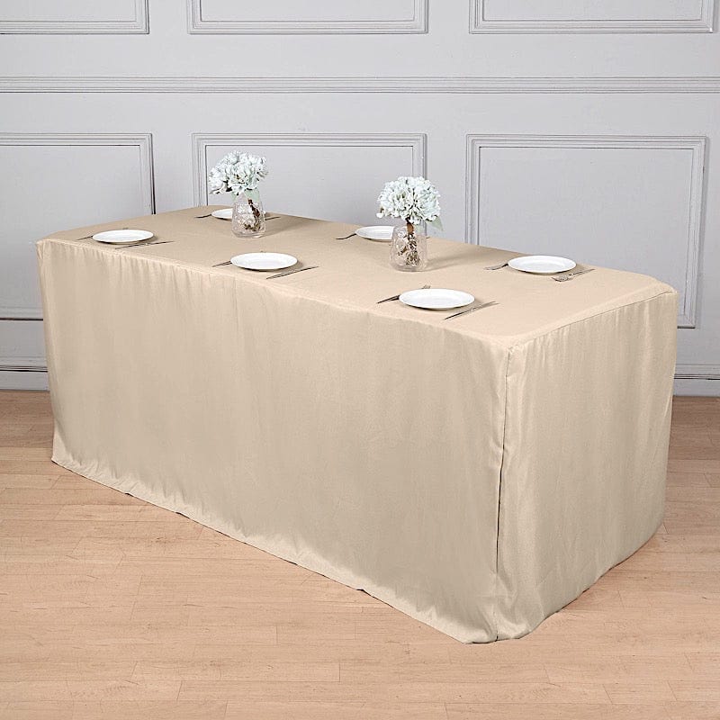 6 ft Fitted Polyester Tablecloth 72" x 30" x 30"