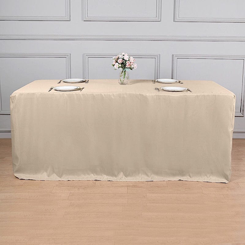 6 ft Fitted Polyester Tablecloth 72" x 30" x 30"