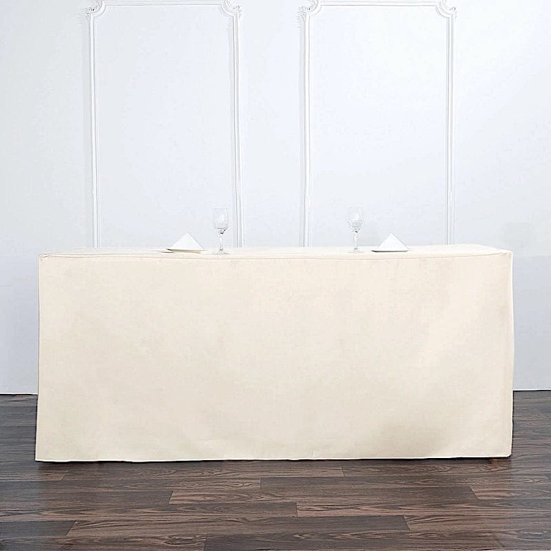 6 ft Fitted Polyester Tablecloth 72" x 30" x 30" TAB_FIT6_081