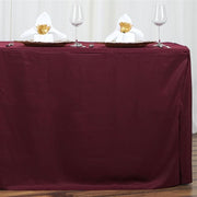 6 ft Fitted Polyester Tablecloth 72" x 30" x 30" - Burgundy TAB_FIT6_BURG
