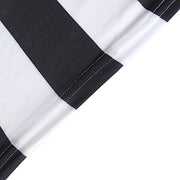6 ft Fitted Premium Spandex Tablecloth Striped Table Cover - Black and White TAB_REC_SPX6FT_15_BLK