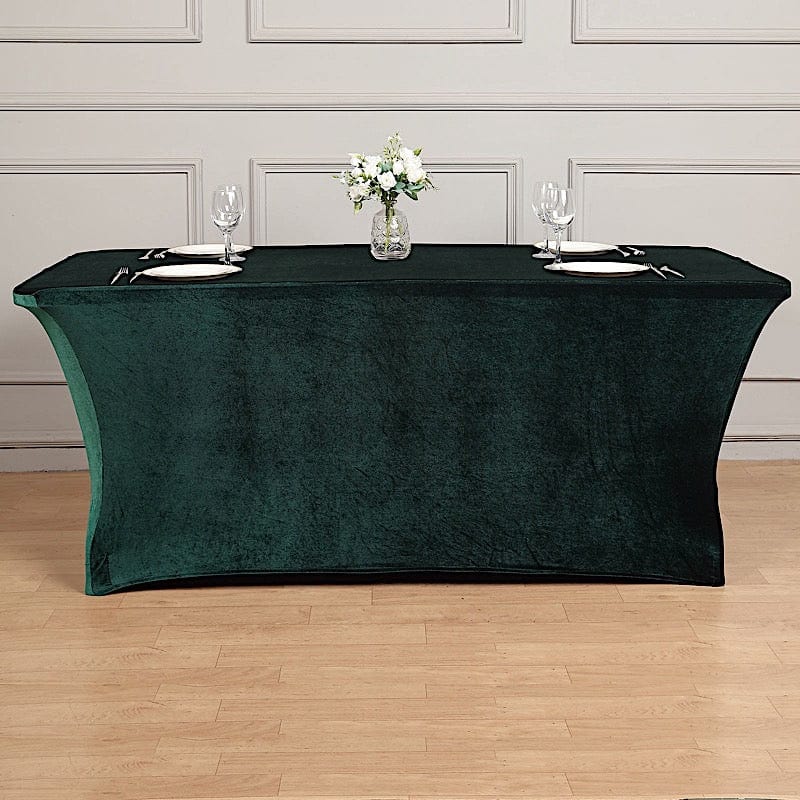 6 ft Fitted Premium Velvet Tablecloth Rectangular Table Cover