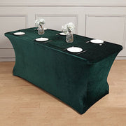 6 ft Fitted Premium Velvet Tablecloth Rectangular Table Cover