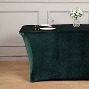 6 ft Fitted Premium Velvet Tablecloth Rectangular Table Cover