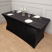 6 ft Fitted Premium Velvet Tablecloth Rectangular Table Cover