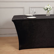 6 ft Fitted Premium Velvet Tablecloth Rectangular Table Cover