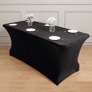 6 ft Fitted Premium Velvet Tablecloth Rectangular Table Cover