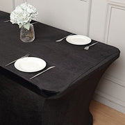 6 ft Fitted Premium Velvet Tablecloth Rectangular Table Cover