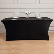 6 ft Fitted Premium Velvet Tablecloth Rectangular Table Cover
