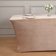 6 ft Fitted Premium Velvet Tablecloth Rectangular Table Cover