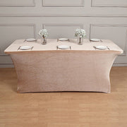 6 ft Fitted Premium Velvet Tablecloth Rectangular Table Cover