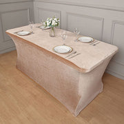 6 ft Fitted Premium Velvet Tablecloth Rectangular Table Cover