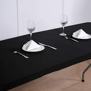 6 ft Fitted Spandex Rectangular Table Top Cover - Black TAB_REC_SPX6FT_T_BLK