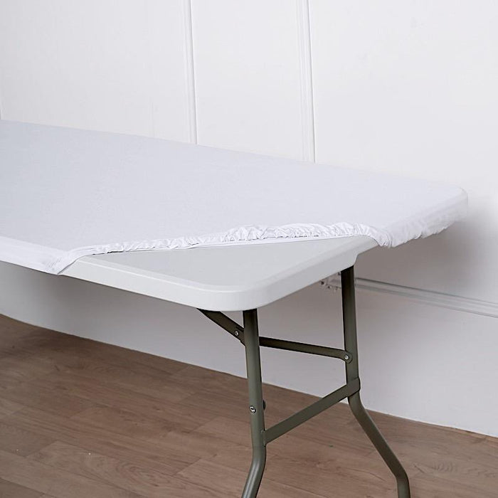 6 ft Fitted Spandex Rectangular Table Top Cover - White TAB_REC_SPX6FT_T_WHT