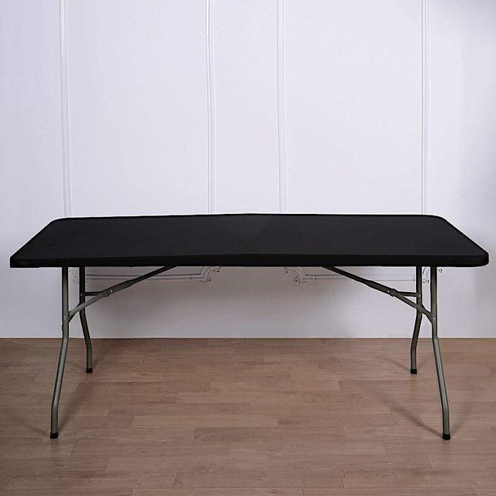 6 ft Fitted Spandex Rectangular Table Top Cover - Black TAB_REC_SPX6FT_T_BLK