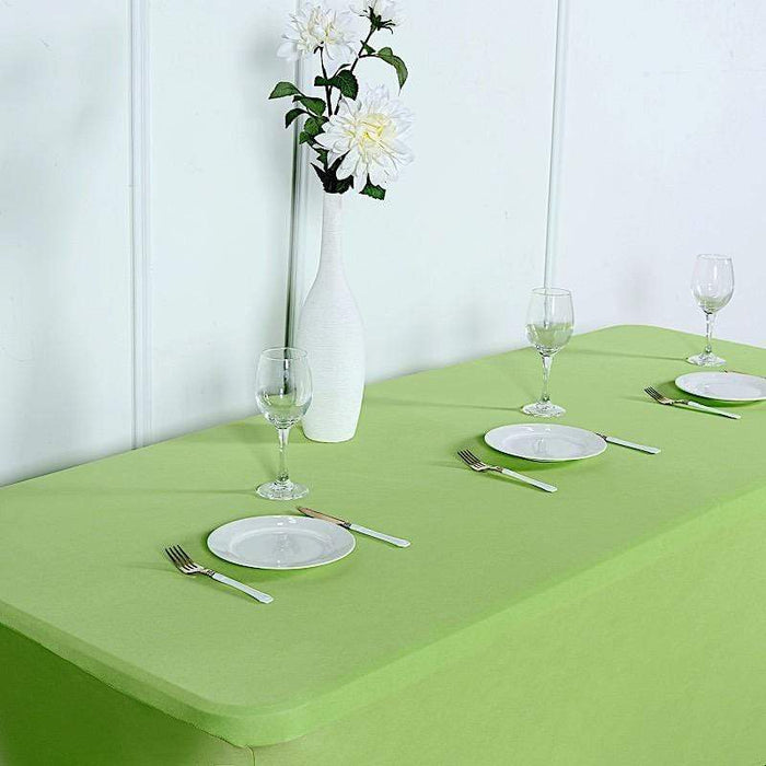 6 ft Fitted Spandex Tablecloth 72" x 30" x 30" - Apple Green TAB_REC_SPX6FT_APPL