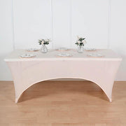 6 ft Fitted Spandex Rectangular Table Top Cover - Blush TAB_REC_SPX6FT_046