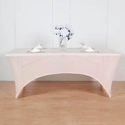 6 ft Fitted Spandex Rectangular Table Top Cover - Blush TAB_REC_SPX6FT_046