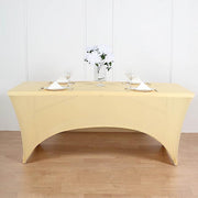 6 ft Fitted Spandex Rectangular Table Top Cover - Champagne TAB_REC_SPX6FT_CHMP