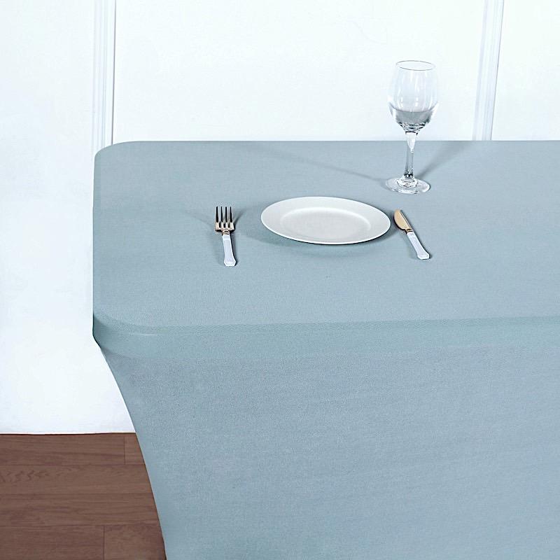 6 ft Fitted Spandex Tablecloth 72" x 30" x 30" - Dusty Blue TAB_REC_SPX6FT_086
