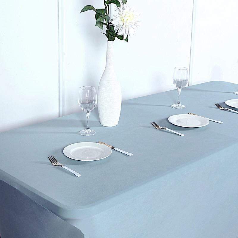 6 ft Fitted Spandex Tablecloth 72" x 30" x 30" - Dusty Blue TAB_REC_SPX6FT_086