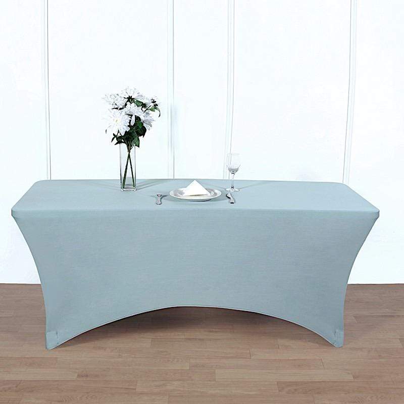 6 ft Fitted Spandex Tablecloth 72" x 30" x 30" - Dusty Blue TAB_REC_SPX6FT_086