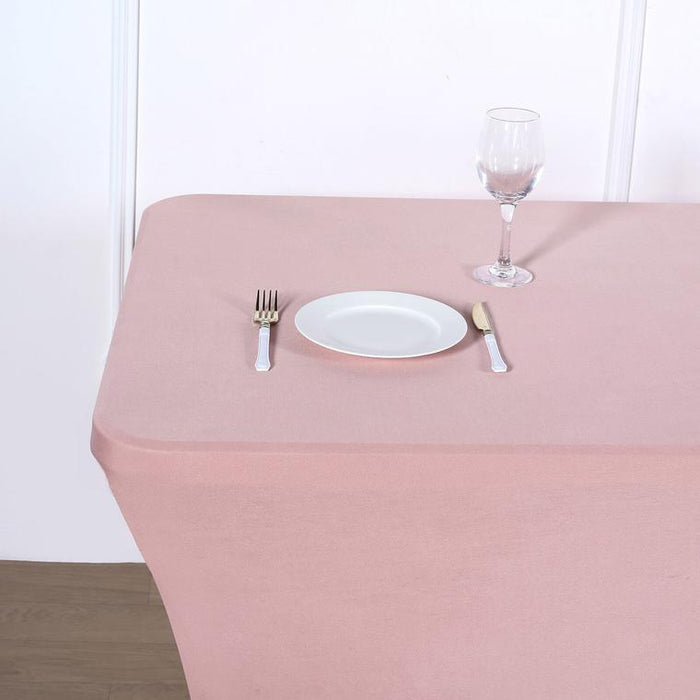 6 ft Fitted Spandex Tablecloth 72" x 30" x 30" - Dusty Rose TAB_REC_SPX6FT_080
