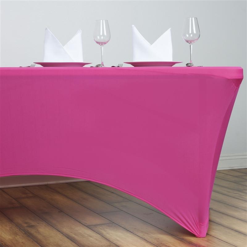 6 ft Fitted Spandex Tablecloth 72" x 30" x 30" - Fuchsia TAB_REC_SPX6FT_FUSH