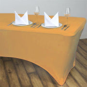 6 ft Fitted Spandex Tablecloth 72" x 30" x 30" - Gold TAB_REC_SPX6FT_GOLD