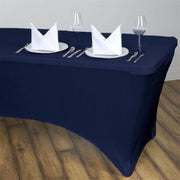 6 ft Fitted Spandex Tablecloth 72" x 30" x 30" - Navy Blue TAB_REC_SPX6FT_NAVY