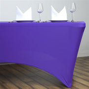 6 ft Fitted Spandex Tablecloth 72" x 30" x 30" - Purple TAB_REC_SPX6FT_PURP