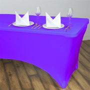 6 ft Fitted Spandex Tablecloth 72" x 30" x 30" - Purple TAB_REC_SPX6FT_PURP