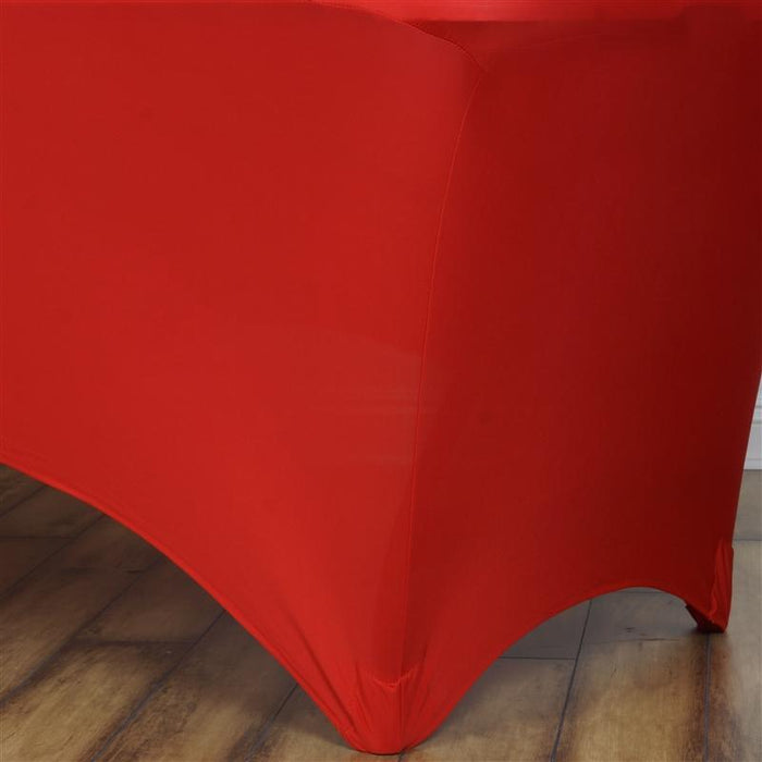 6 ft Fitted Spandex Tablecloth 72" x 30" x 30" - Red TAB_REC_SPX6FT_RED