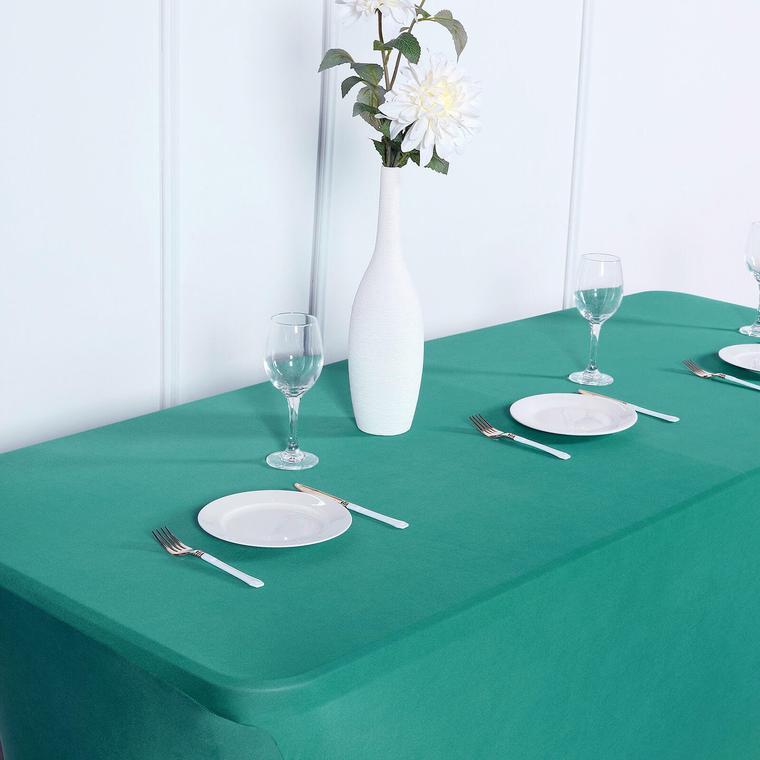 6 ft Fitted Spandex Tablecloth 72" x 30" x 30" - Teal TAB_REC_SPX6FT_TEAL