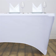 6 ft Fitted Spandex Tablecloth 72" x 30" x 30" - White TAB_REC_SPX6FT_WHT