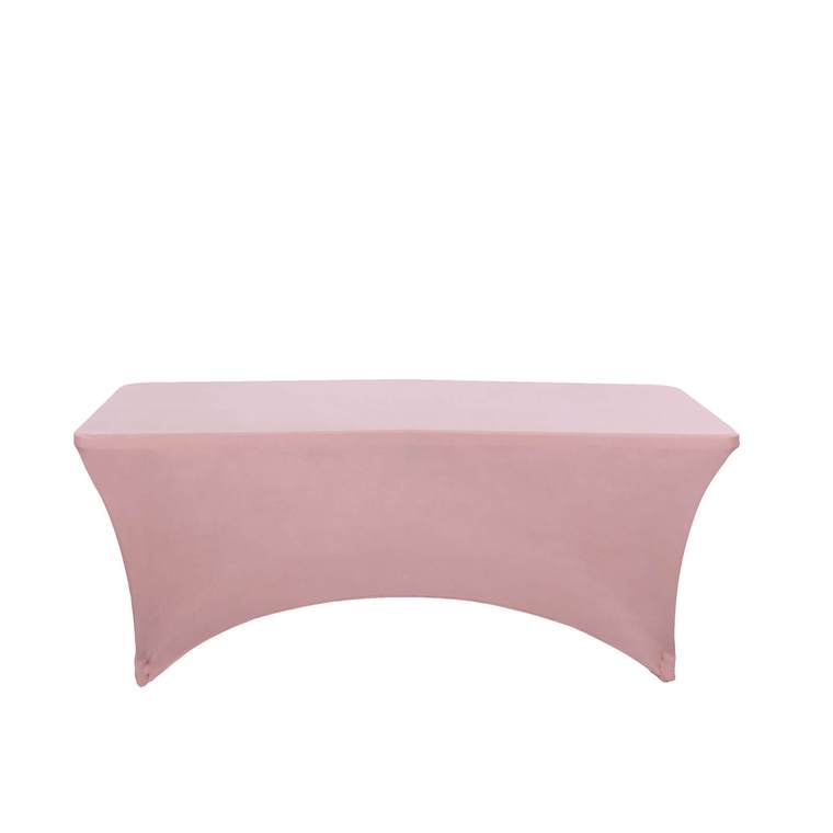 6 ft Fitted Spandex Tablecloth 72" x 30" x 30" - Dusty Rose TAB_REC_SPX6FT_080