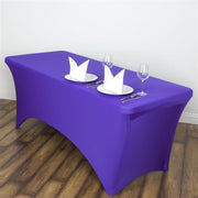 6 ft Fitted Spandex Tablecloth 72" x 30" x 30" - Purple TAB_REC_SPX6FT_PURP