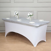 6 ft Fitted Spandex Tablecloth Metallic Table Top Cover