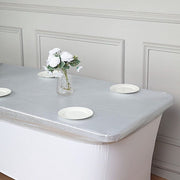 6 ft Fitted Spandex Tablecloth Metallic Table Top Cover