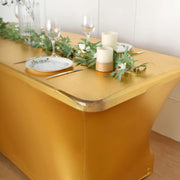 6 ft Fitted Spandex Tablecloth Metallic Table Cover - Gold TAB_REC_SPX6FT_22_GOLD